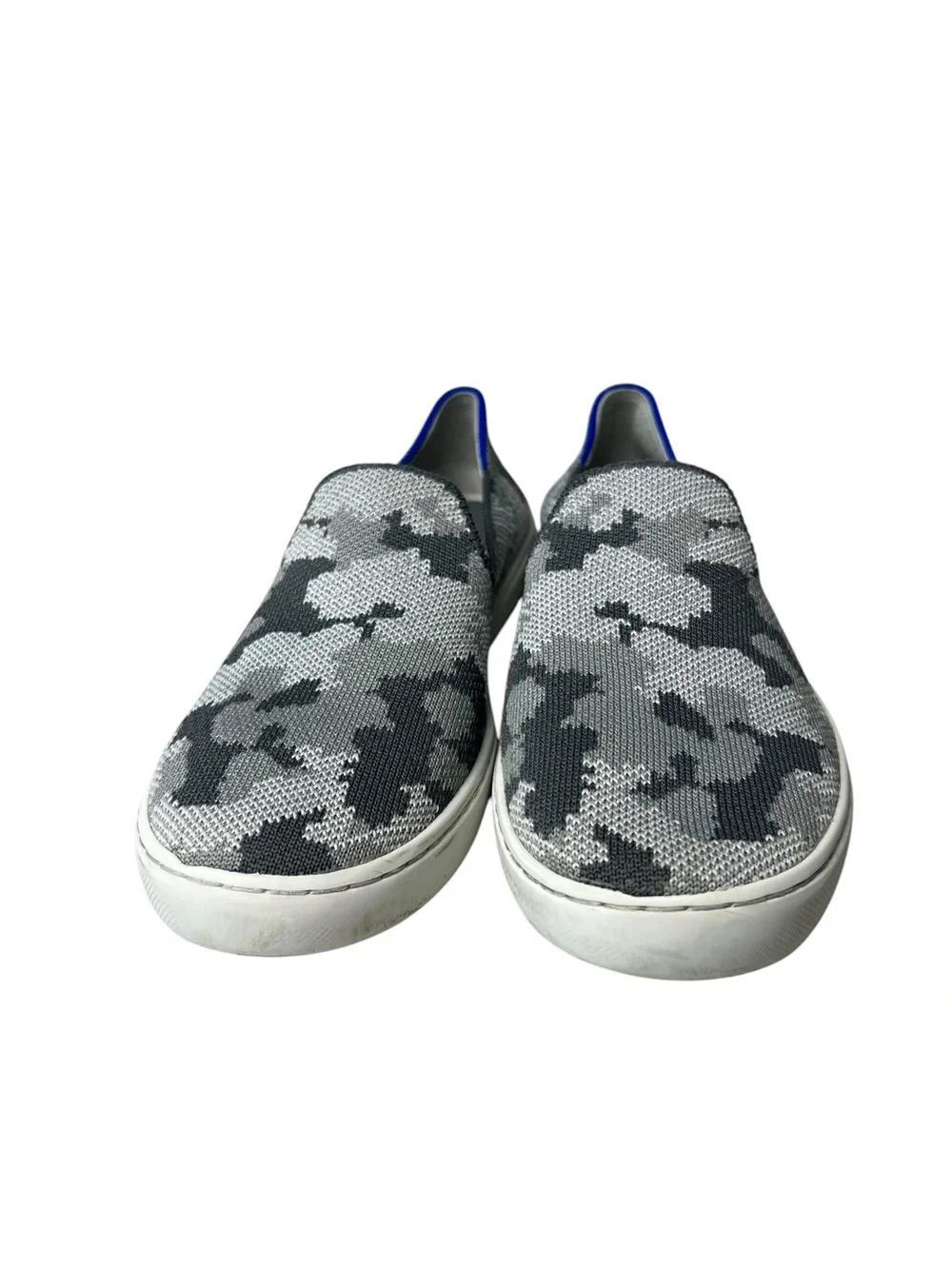 Rothy’s Kids Size 3 Gray Camo Knit Round Toe Slip On Knit Sneaker